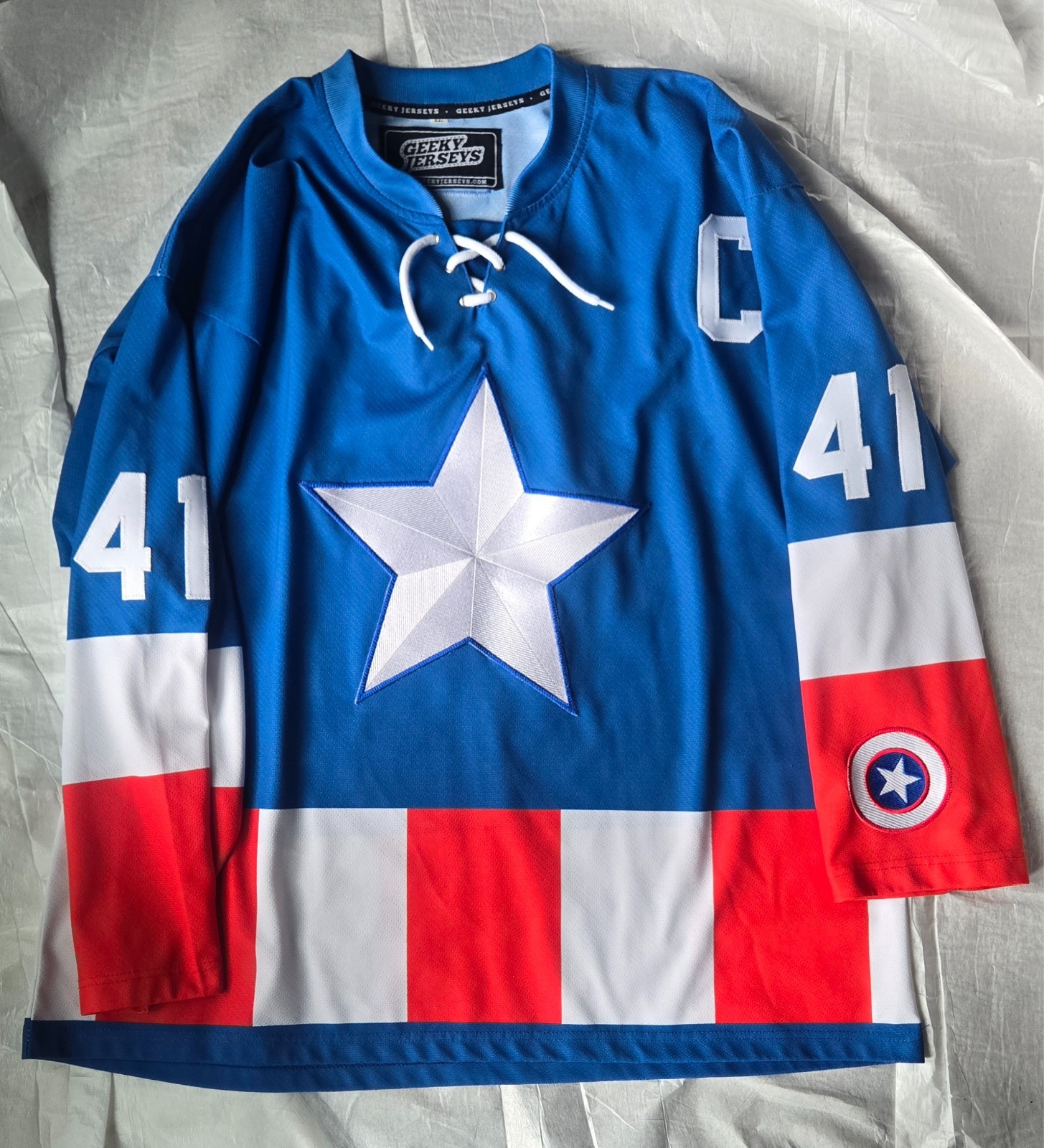 Geeky Jerseys Captain America Nomad jersey size 2xl Marvel icon