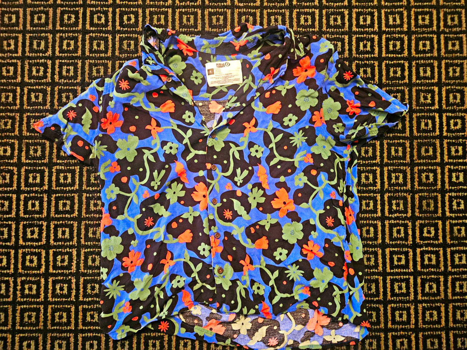 Merona Men’s XL Floral Chiffon Button-Up Multicolor Latino Hertiage Month Merona Men’s XL Floral Chiffon Button-Up Multicolor Latino Hertiage Month