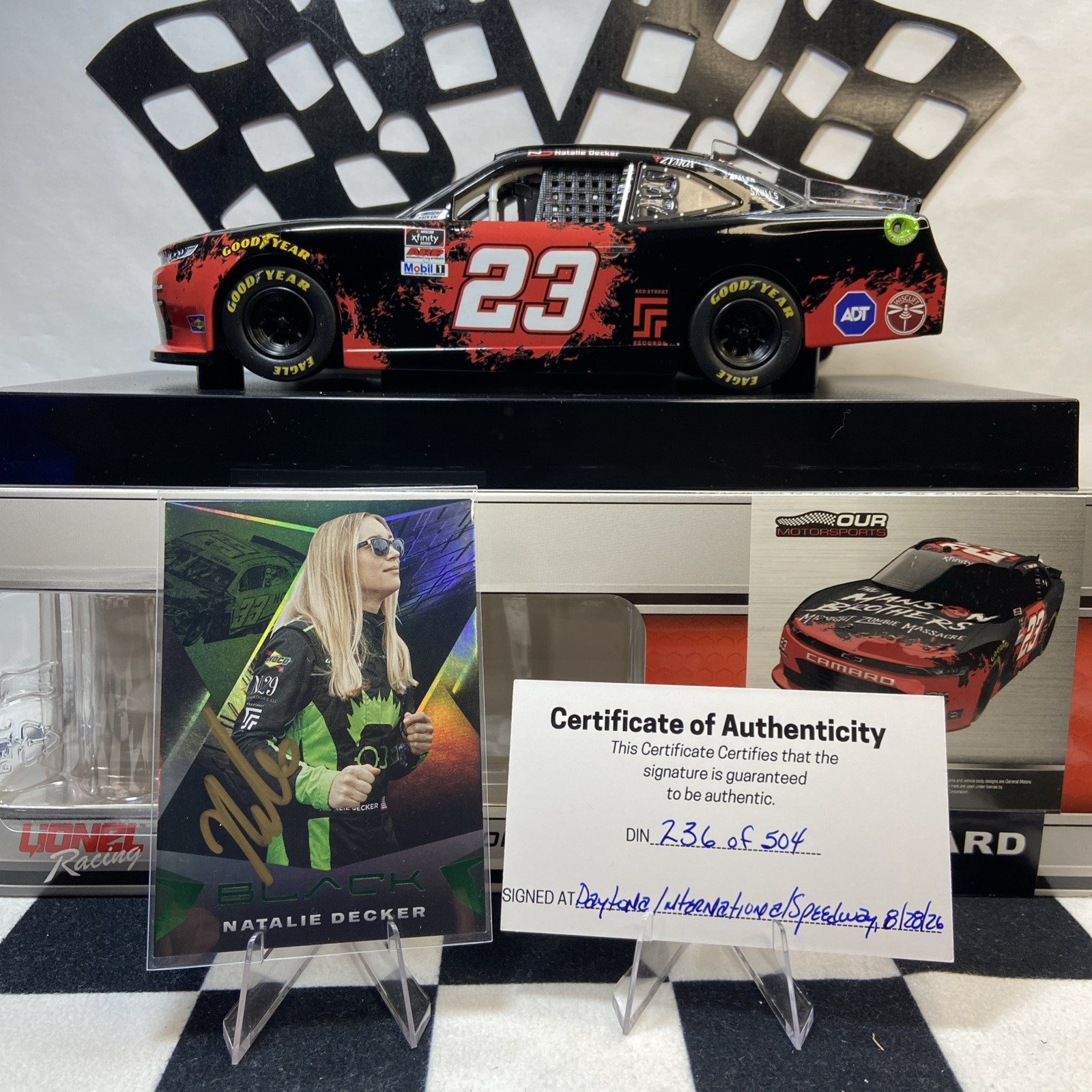 NATALIE DECKER Autographed 2021 #23 Manson Brothers 1/24 Chevrolet Camaro