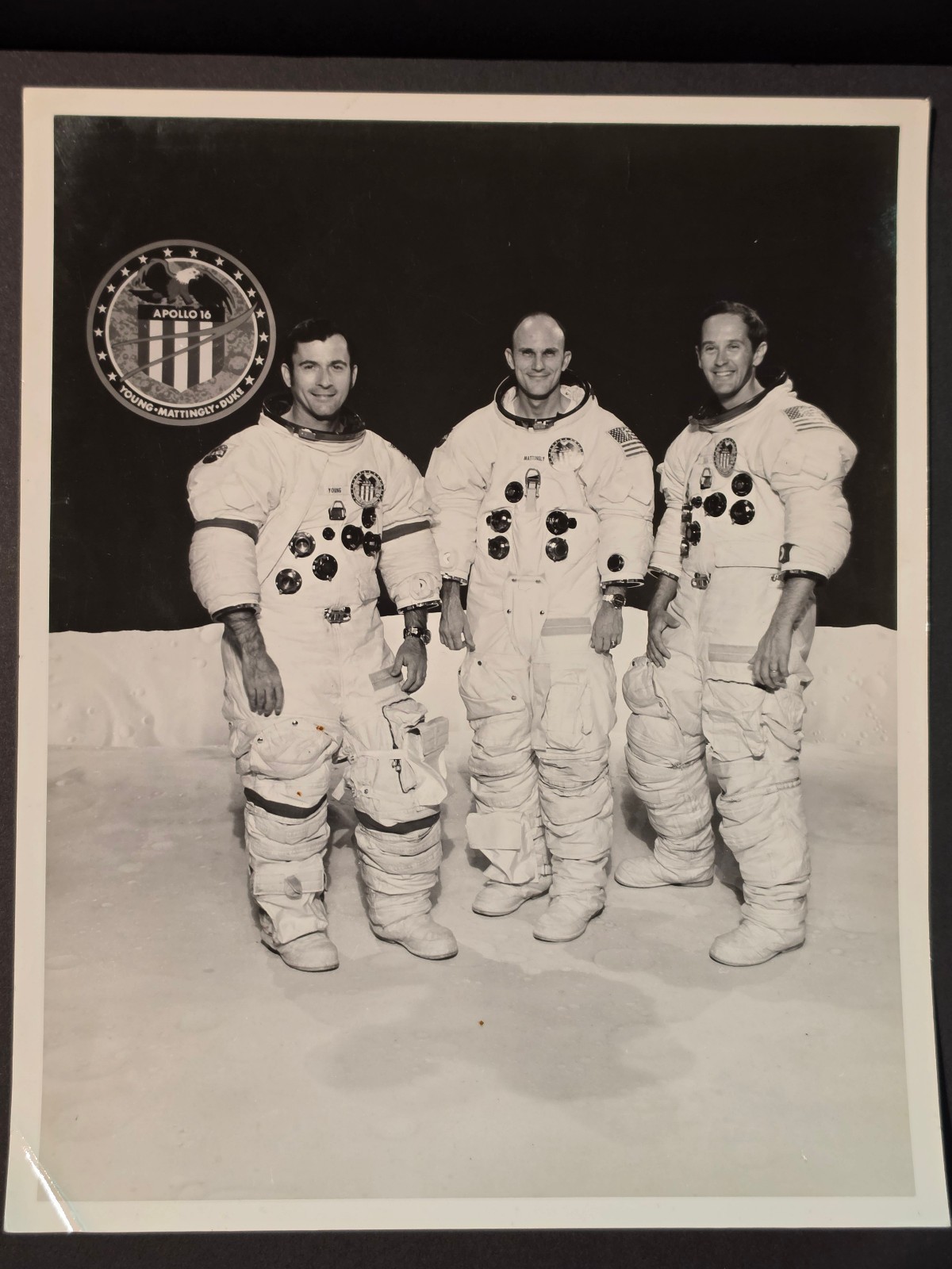 Vintage NASA Apollo 16 Crew Press Photograph – 1972 – 8x10 Black & White Vintage NASA Apollo 16 Crew Press Photograph – 1972 – 8x10 Black & White