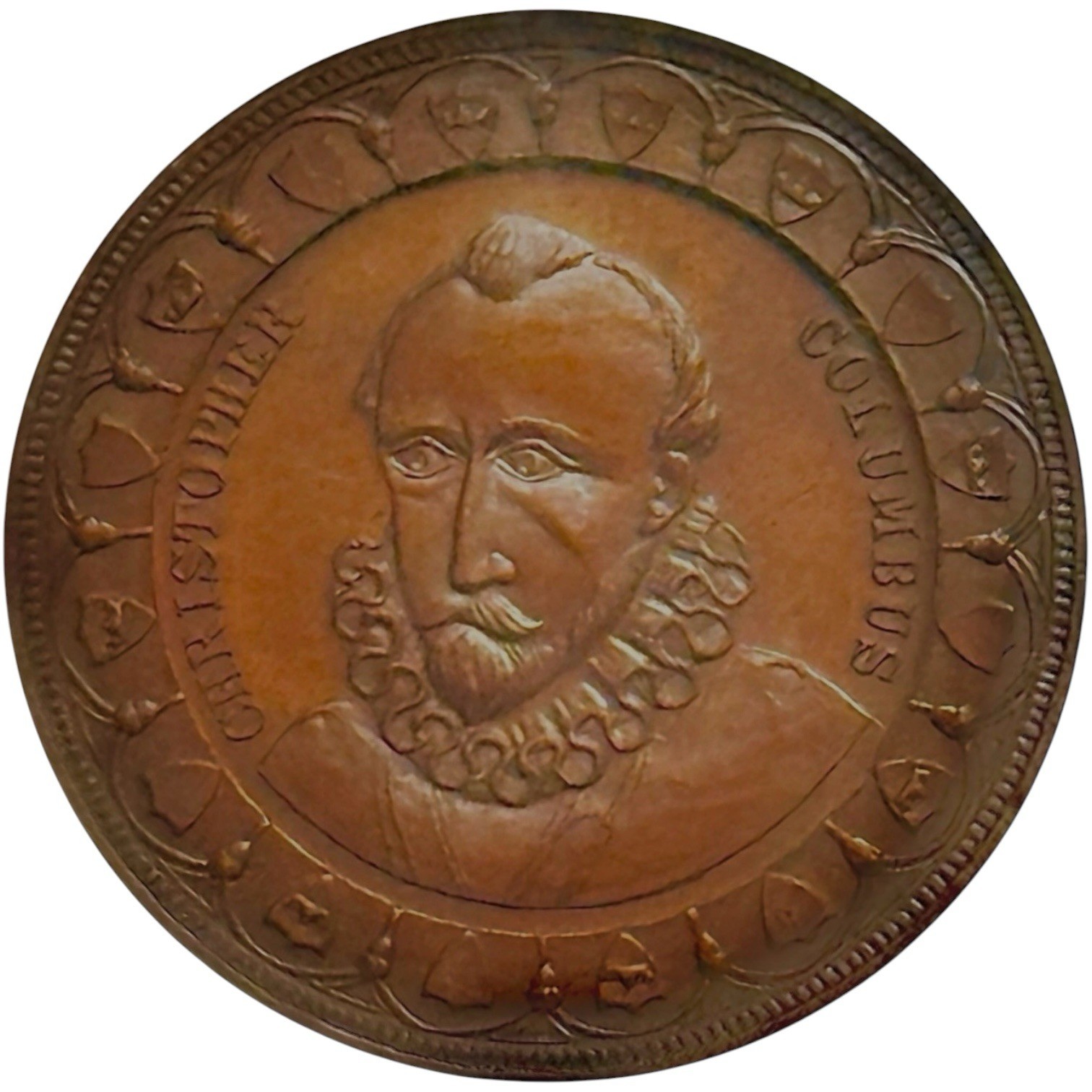 1892-Chicago Columbian Expo Medal-Columbus Bust, HK-230, NGC MS 64 BN-SC$1 1892-Chicago Columbian Expo Medal-Columbus Bust, HK-230, NGC MS 64 BN-SC$1