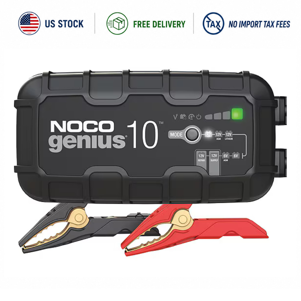 NOCO GENIUS10 6V/12V 10A Smart Battery Charger, Trickle Charger and Maintainer