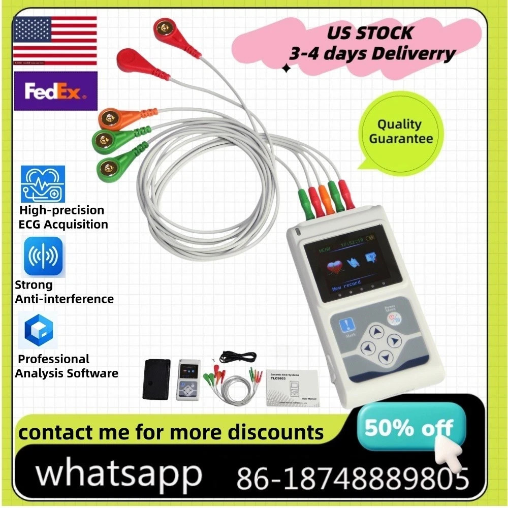 3 Channels ECG Holter 24 Hours Recorder with PC Software Holter new TLC9803