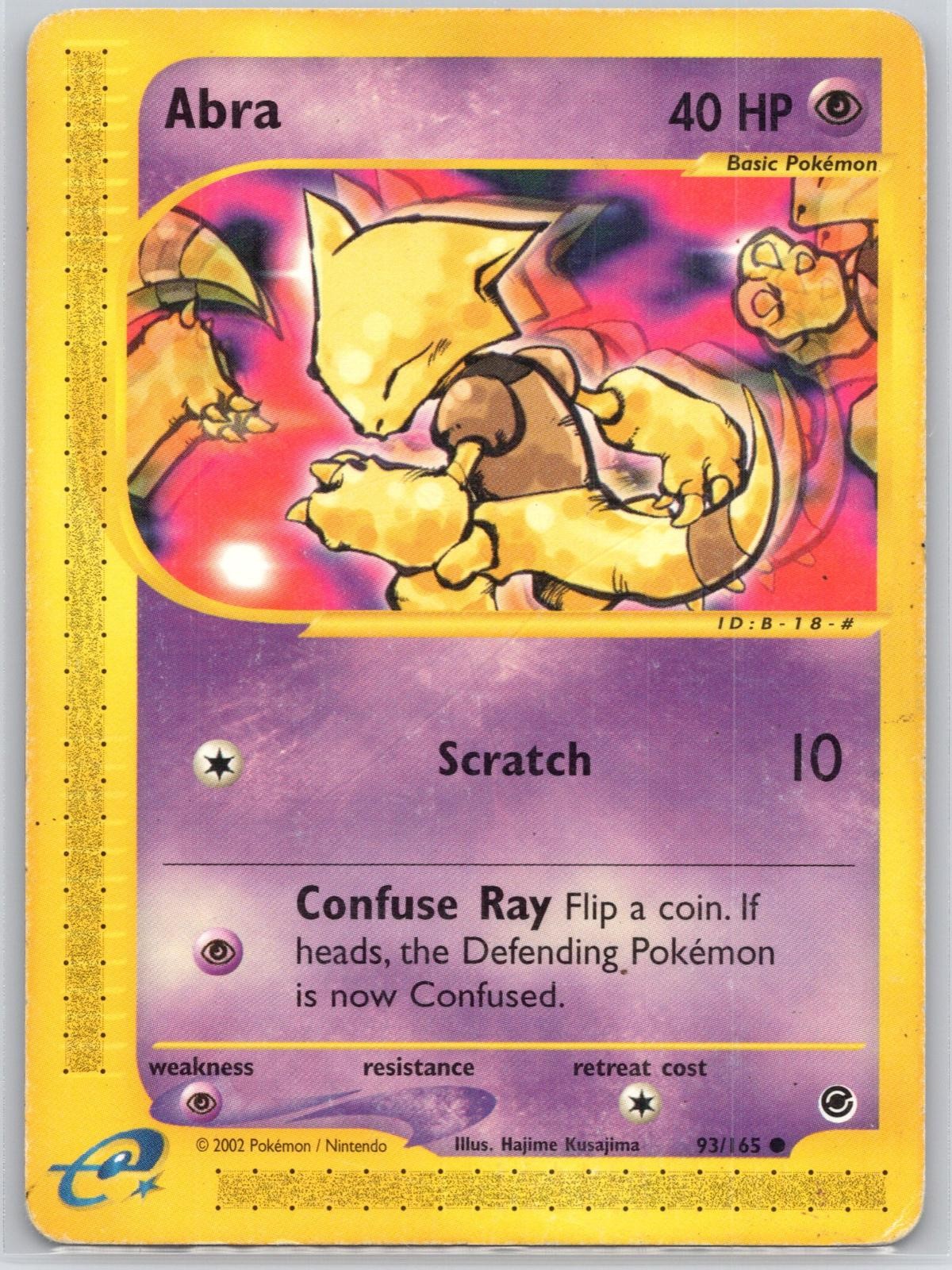 Abra 93/165 Common Expedition Base Set Pokemon Heavily Played Abra 93/165 Common Expedition Base Set Pokemon Heavily Played