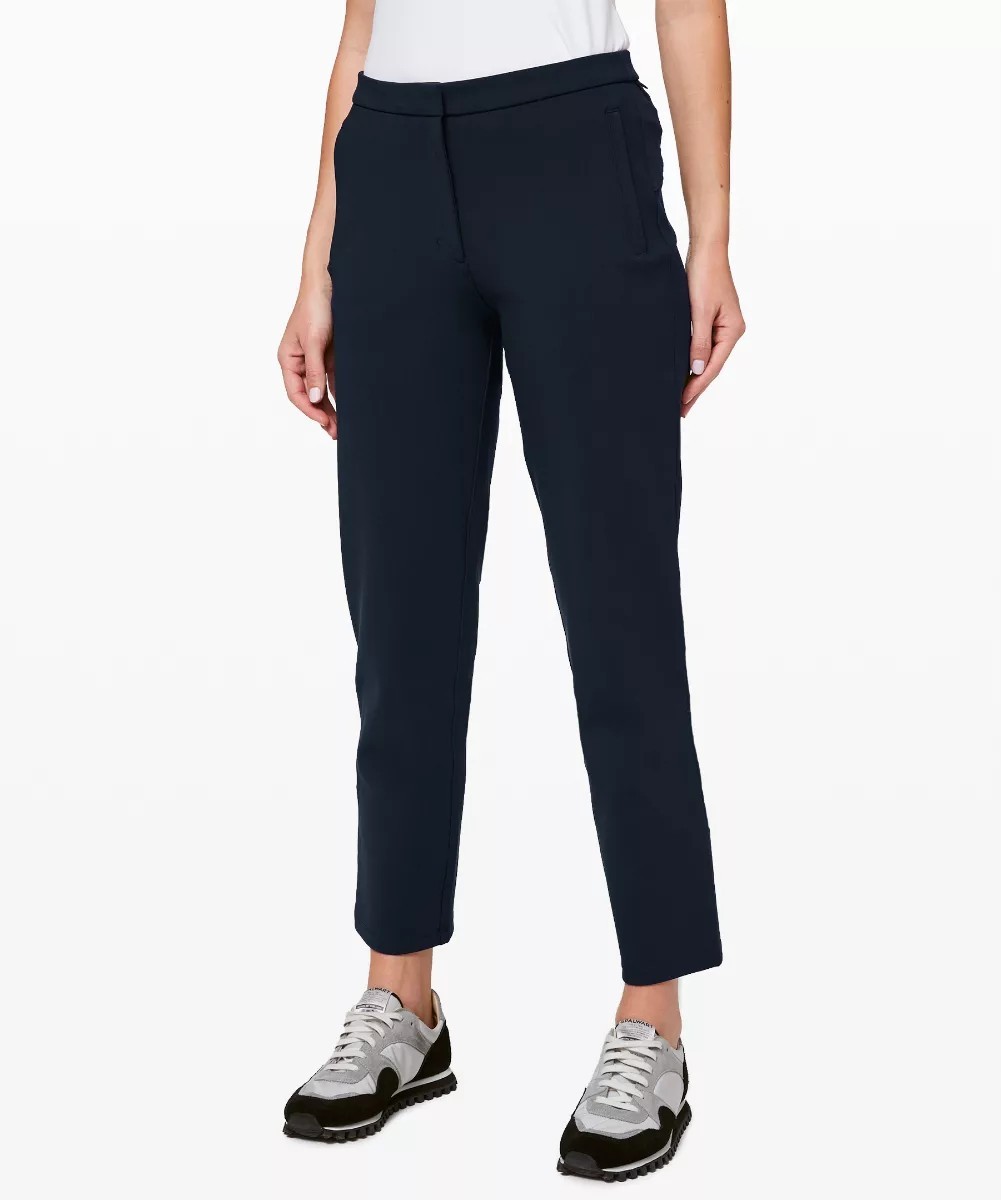 Lululemon On The Move Pant Black Stretch Travel Career Ankle Pants Zip Pocket