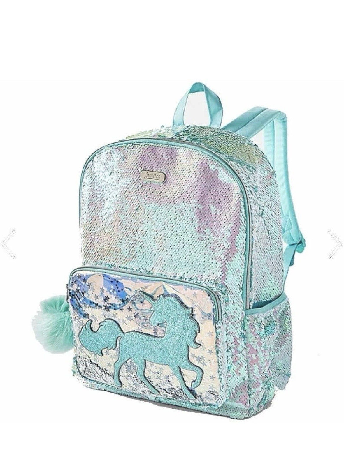 Justice Girls Reversible Sequin Unicorn Backpack Pastel Aqua Glitter School Bag Justice Girls Reversible Sequin Unicorn Backpack Pastel Aqua Glitter School Bag