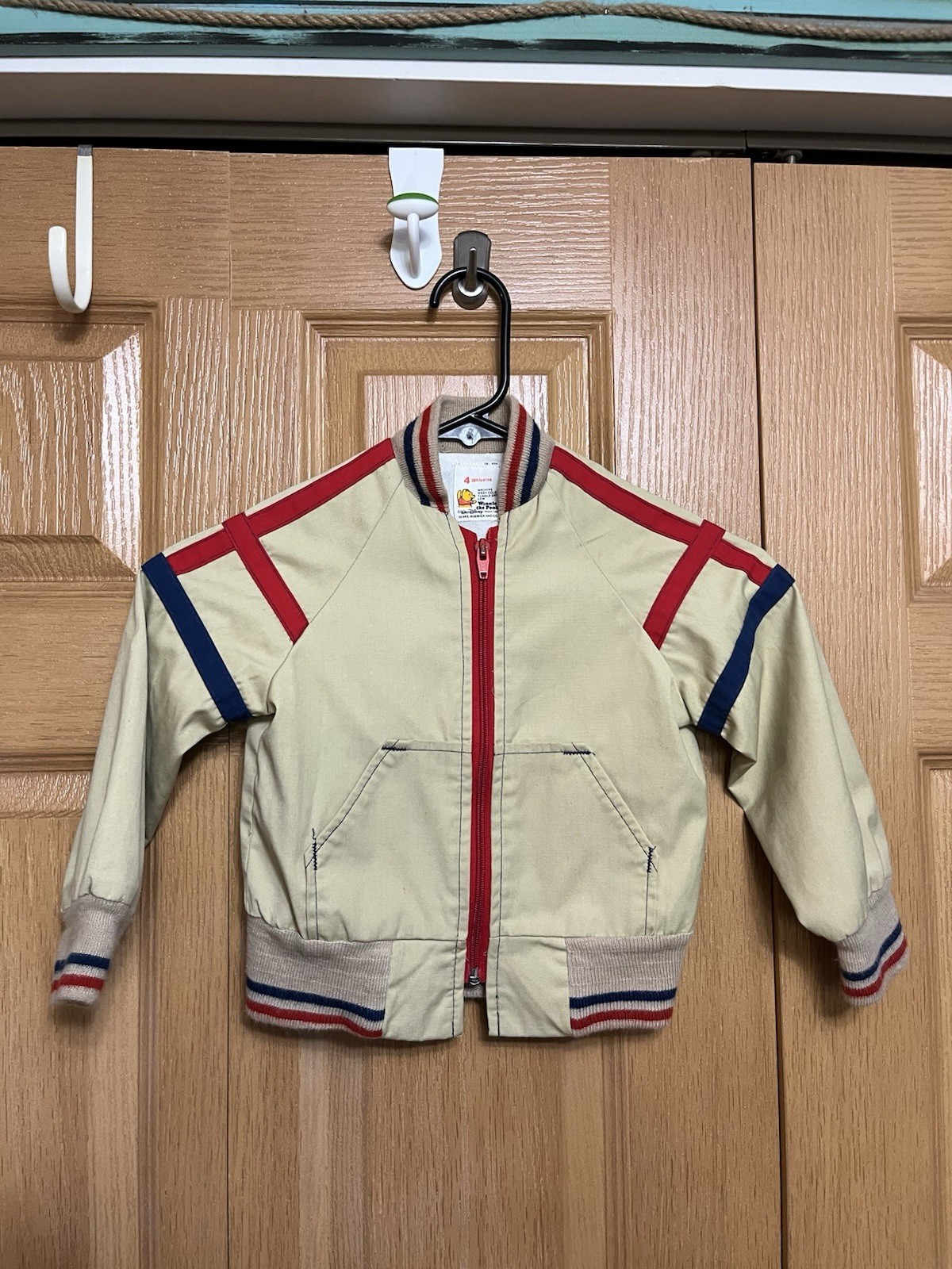 VTG Boys Jacket Size 4. 80’s Stranger Things Style. Tan Red Blue. Halloween