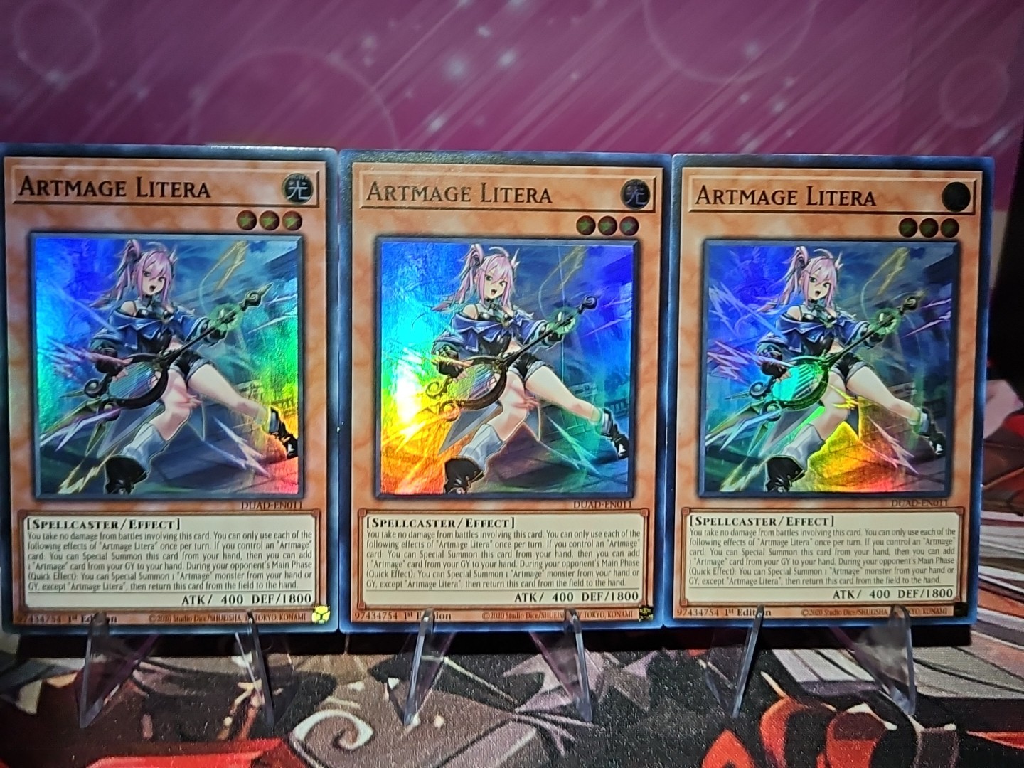 3x Artmage Litera DUAD-EN011 Duelist\'s Advance Super Rare 1st Edition NM 