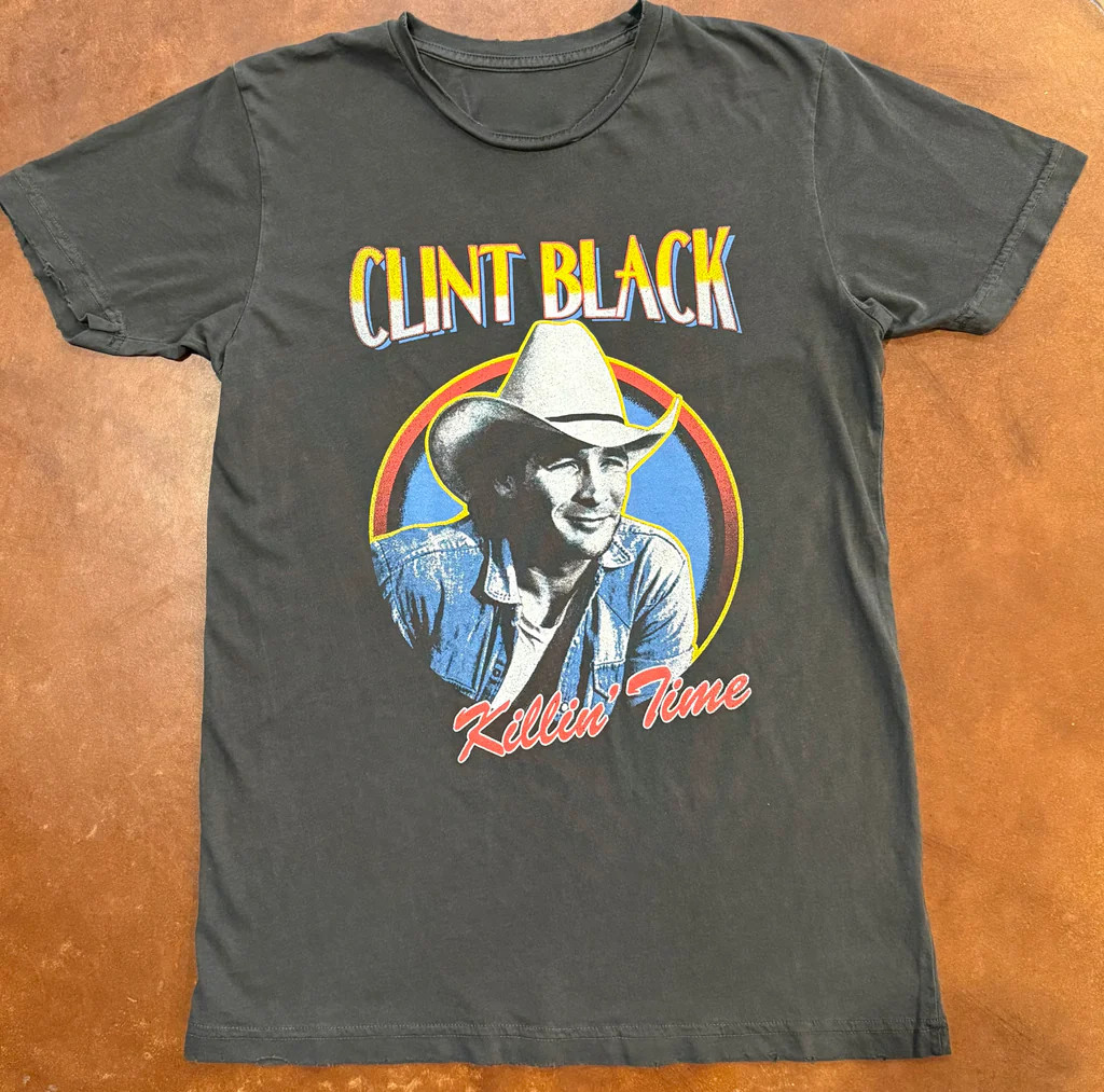 Vintage Clint Black Killin\' Time T-Shirt Short Sleeve Full Size S-5XL EN399