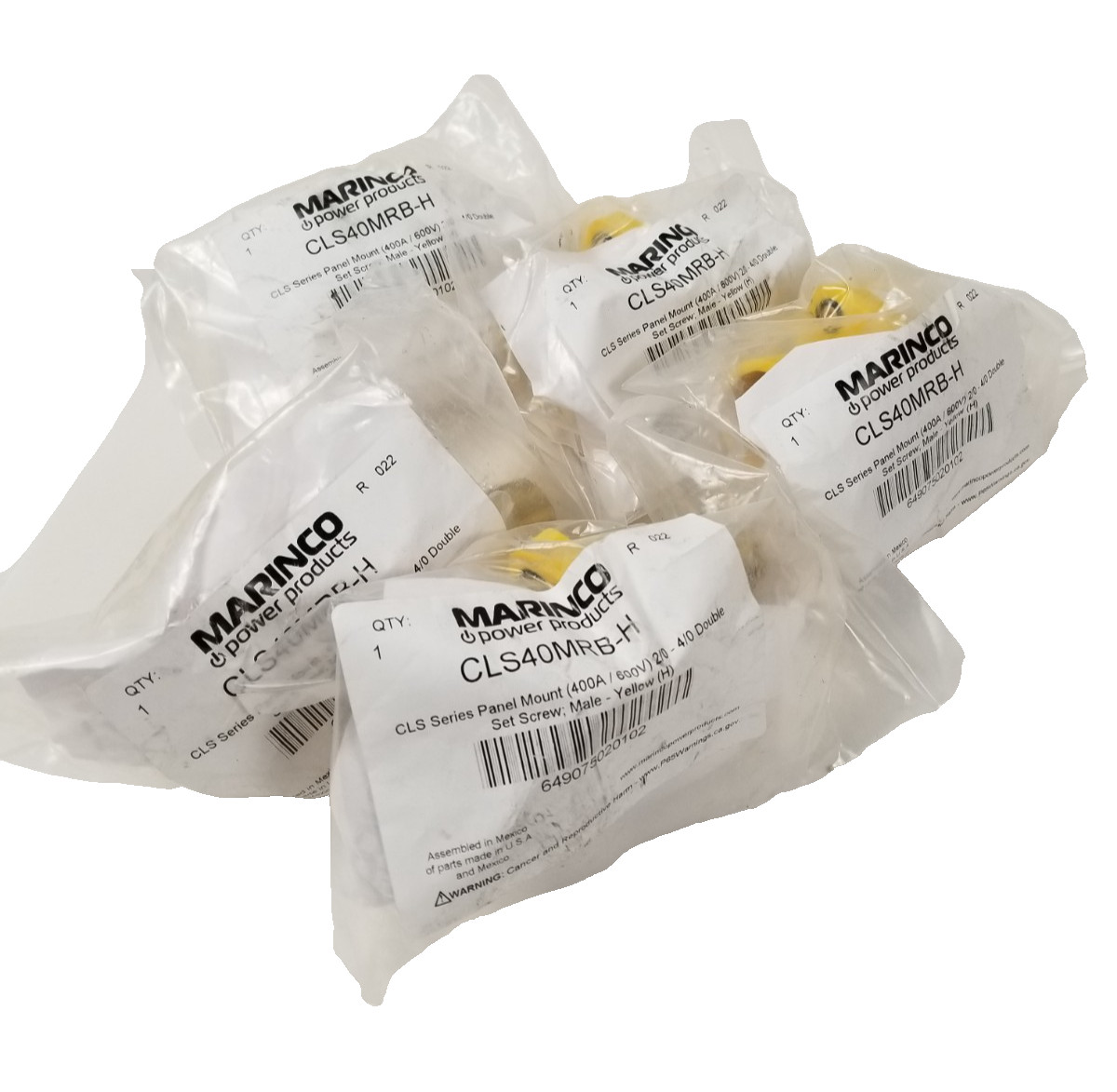 5ct Marinco CLS40MRB-H Panel Mount Receptacle Male 400A 600V Dbl Set Screw NEW 5ct Marinco CLS40MRB-H Panel Mount Receptacle Male 400A 600V Dbl Set Screw NEW