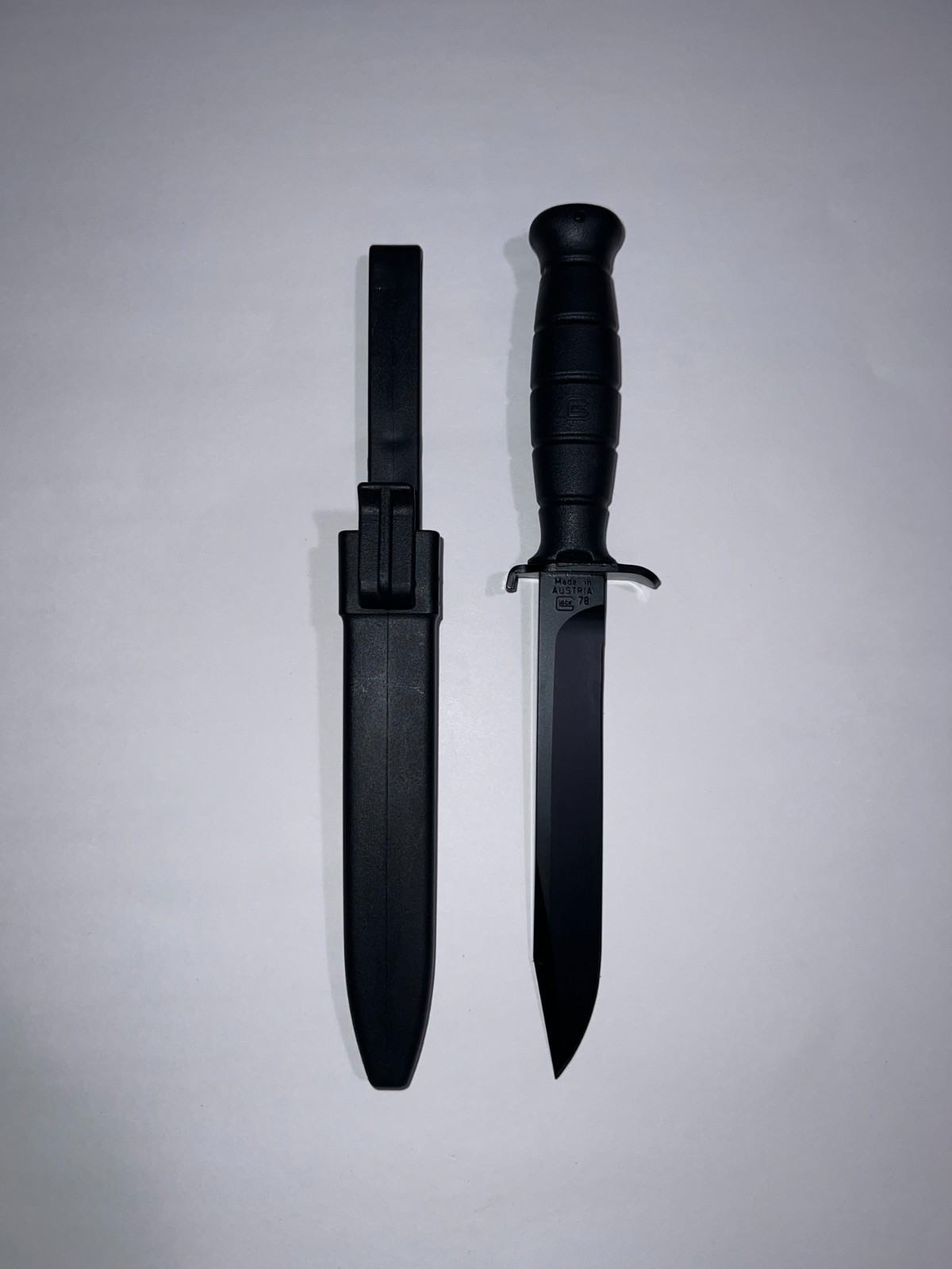 Glock FM 78 Feldmesser Field Knife Made in Austria Black w/ Polymer Sheath