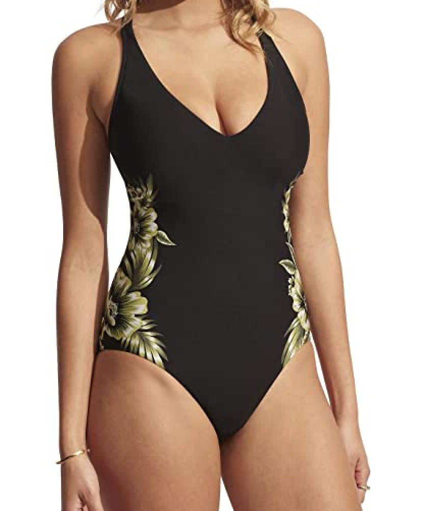Seafolly Eco Island in the Sun DD One-Piece L67325 Women Swimsuit Size US 6