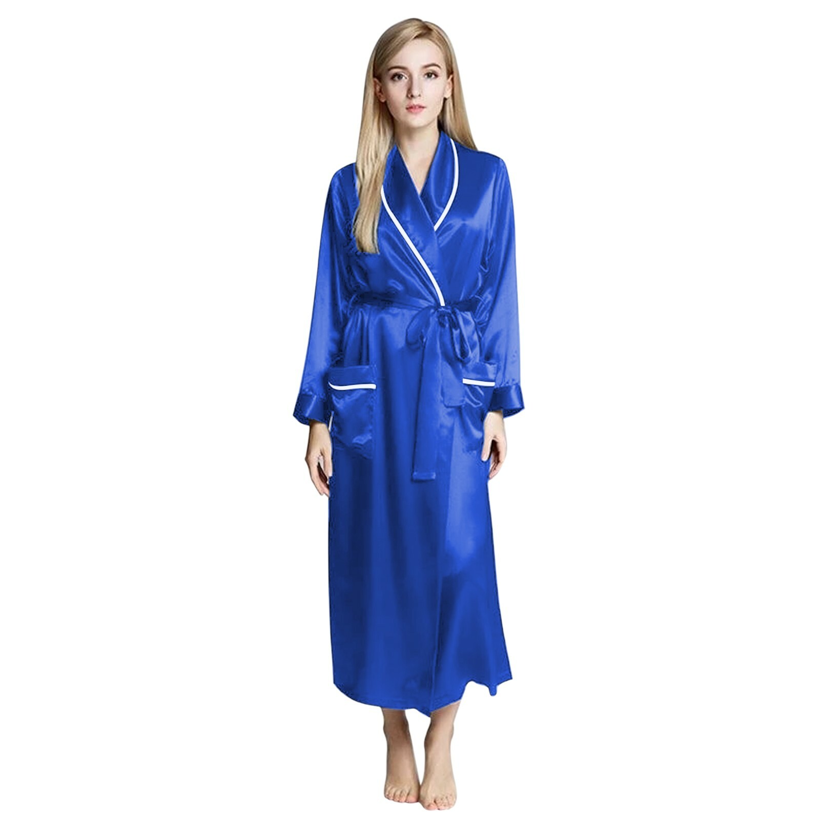 Womens Silk Satin Robe 