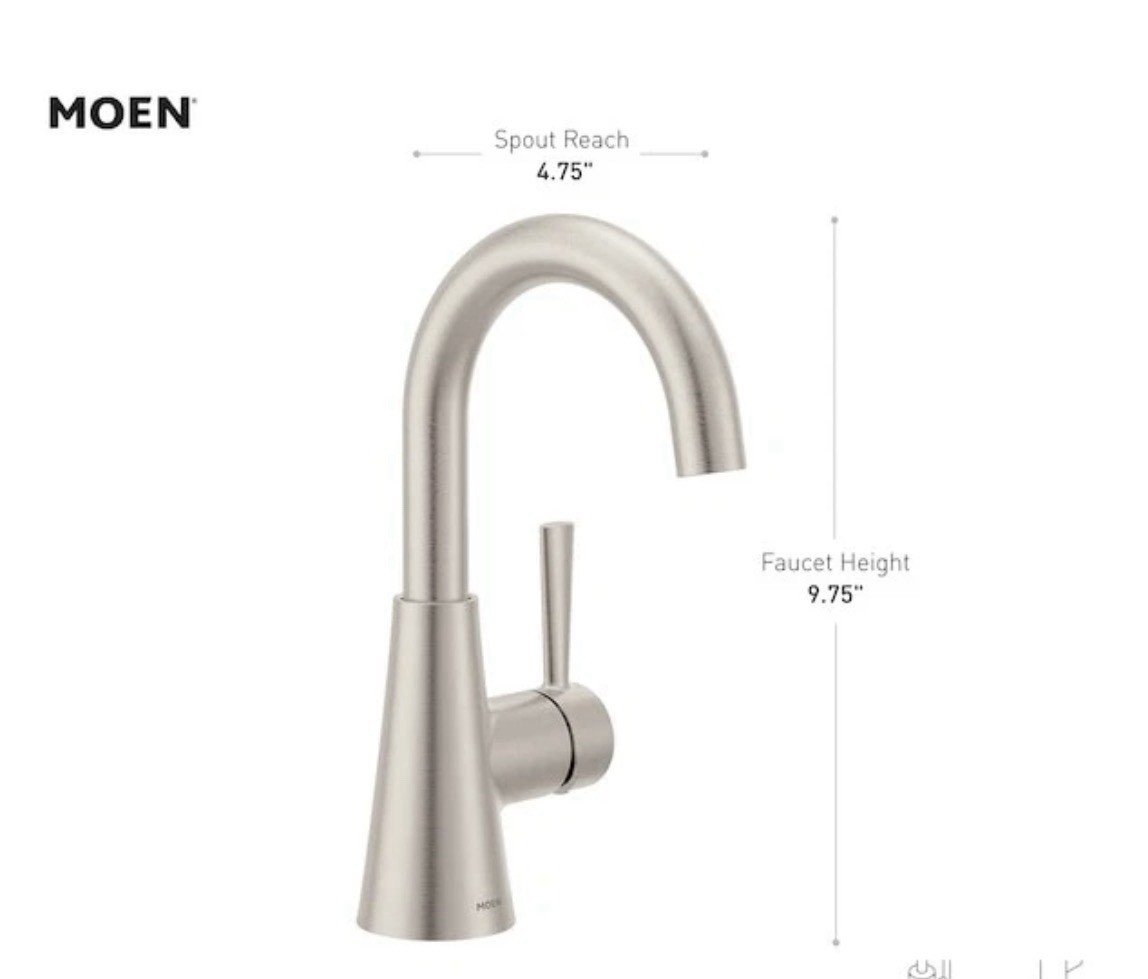MOEN Ronan 84021SRN Single Hole Single-Handle Bathroom Faucet Brushed Nickle