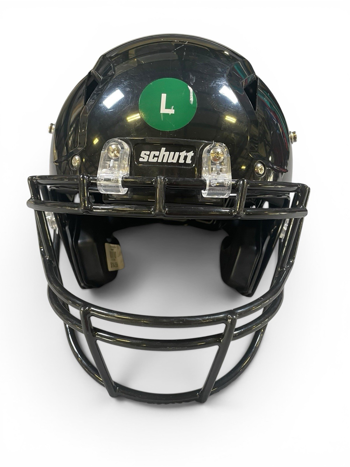 Schutt Full Face Football Helmet Black Large Glossy with Chin Strap & Face Mask
