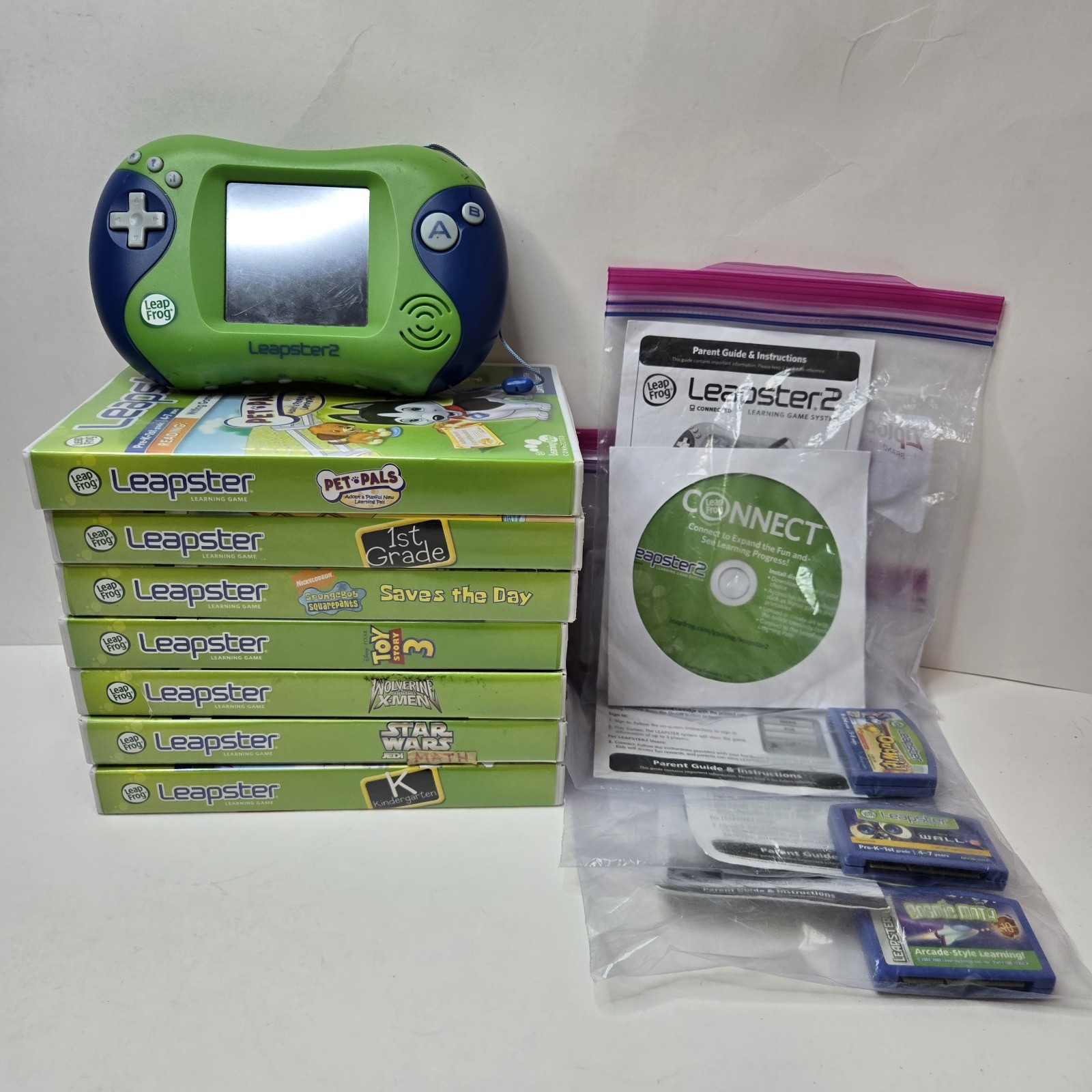 LeapFrog Leapster 2 Learning Game System Console Plus 10 Games Tested Lot LeapFrog Leapster 2 Learning Game System Console Plus 10 Games Tested Lot