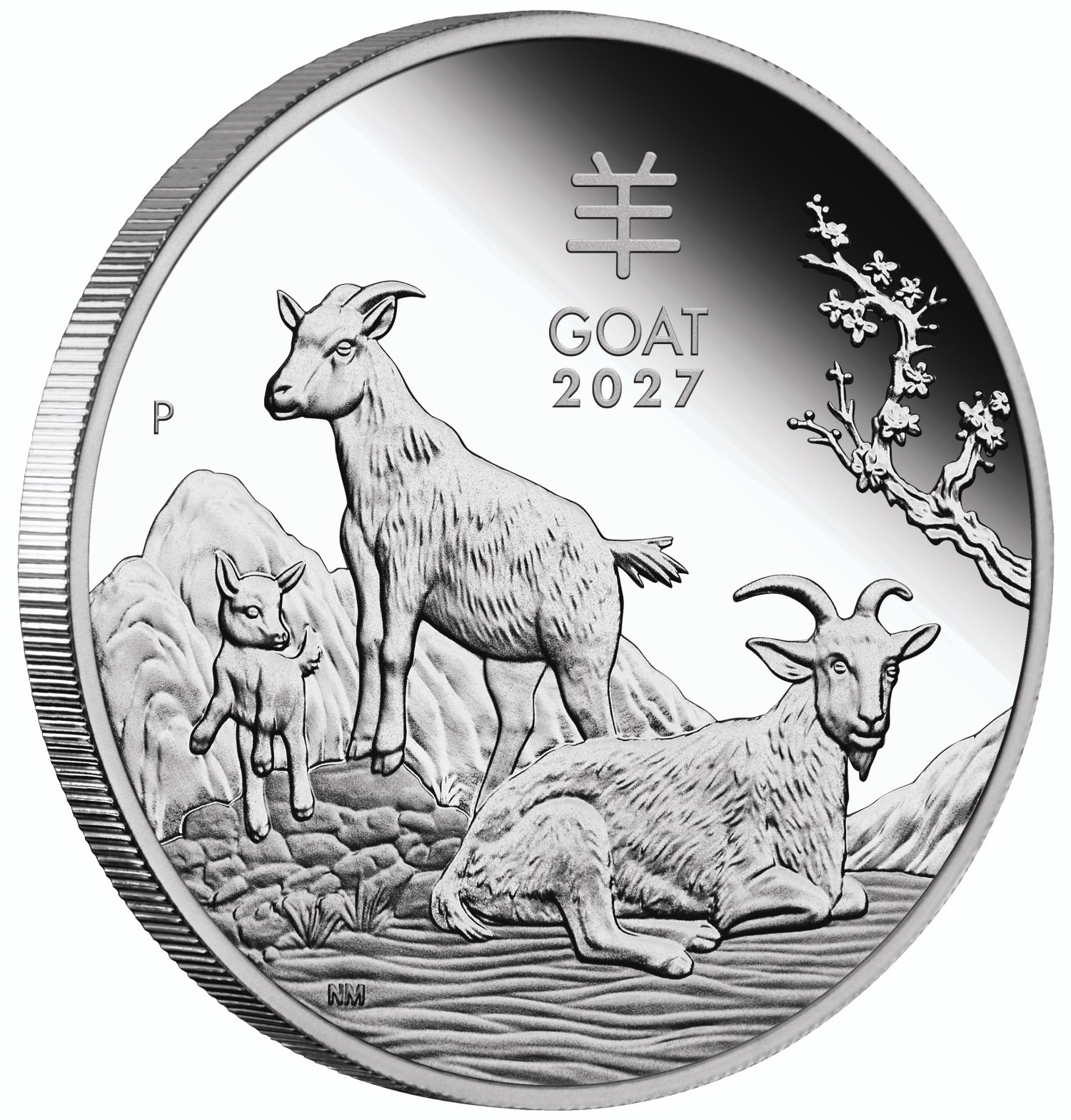 2027 Australian lunar series Year of the Goat 1 oz silver proof coin