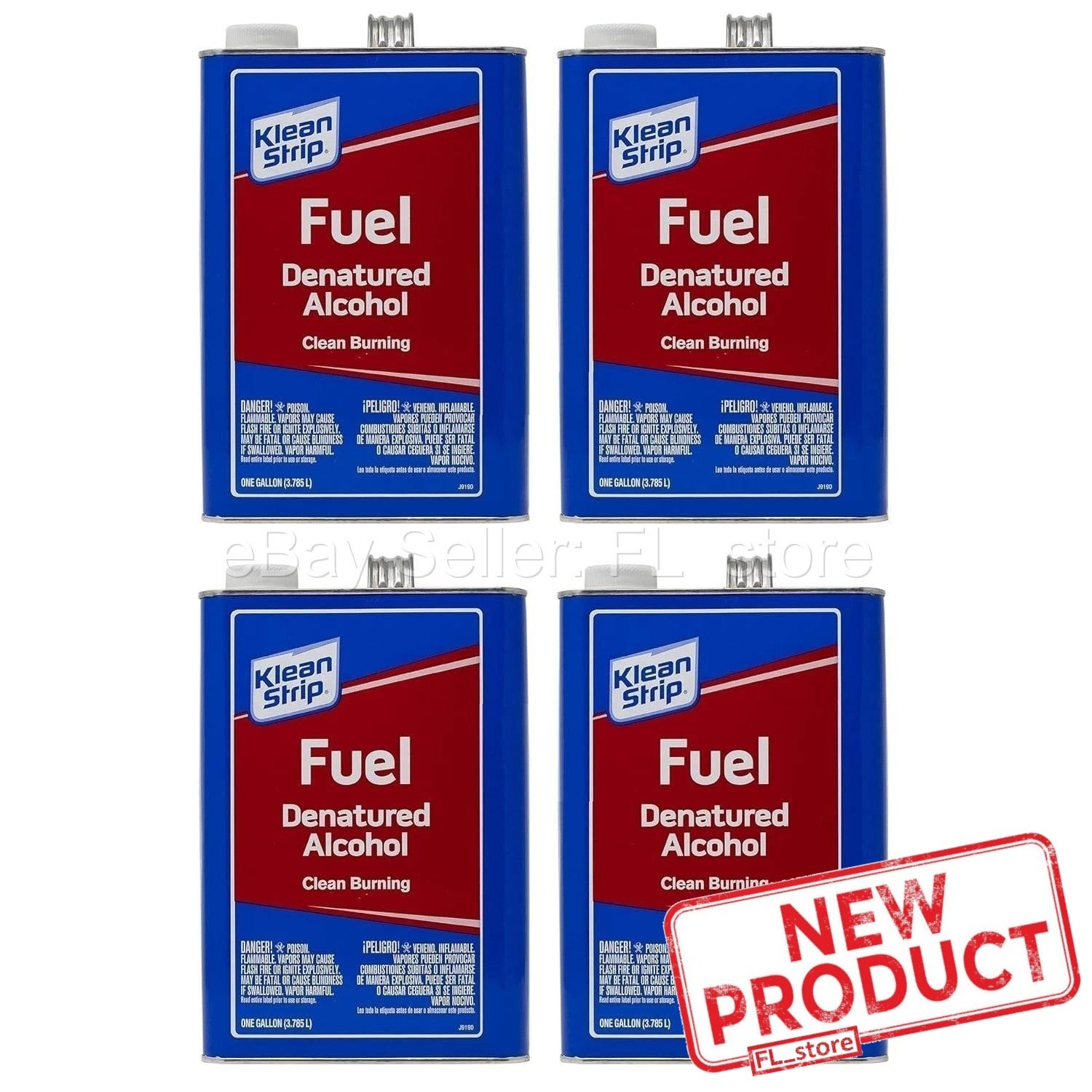 4 PACK Klean Strip GSL26 Denatured Alcohol Clean Burning Fuel 1 Gallon NEW