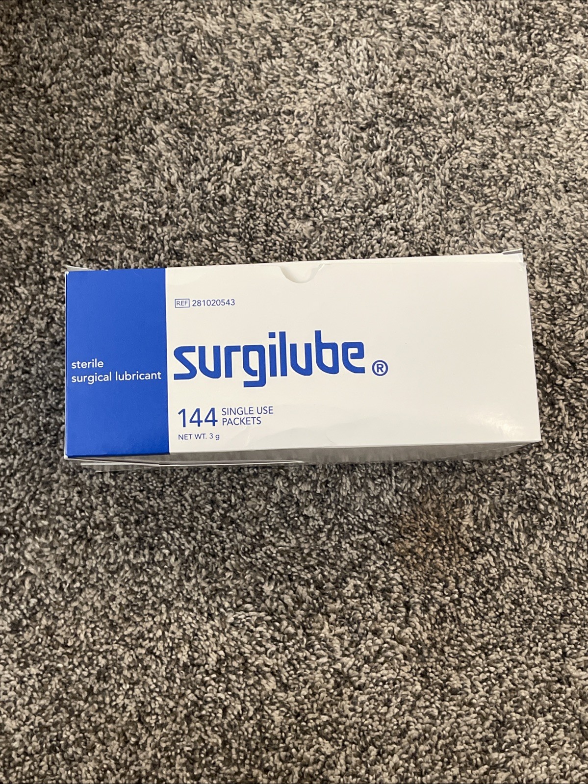 Surgilube Surgical Lubricant Sterile Jelly Foil Pac 3g - 144 Single Use Packets