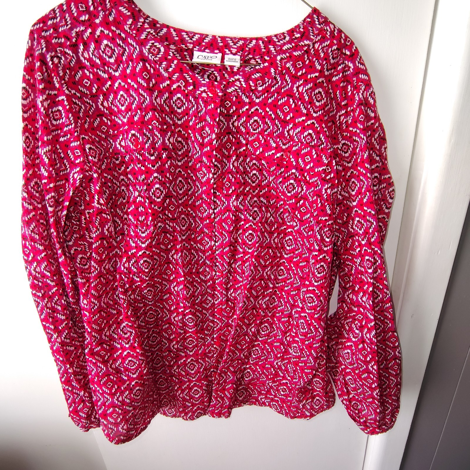Womans Cato Multicolor Cotton Blouse - Size XL Womans Cato Multicolor Cotton Blouse - Size XL