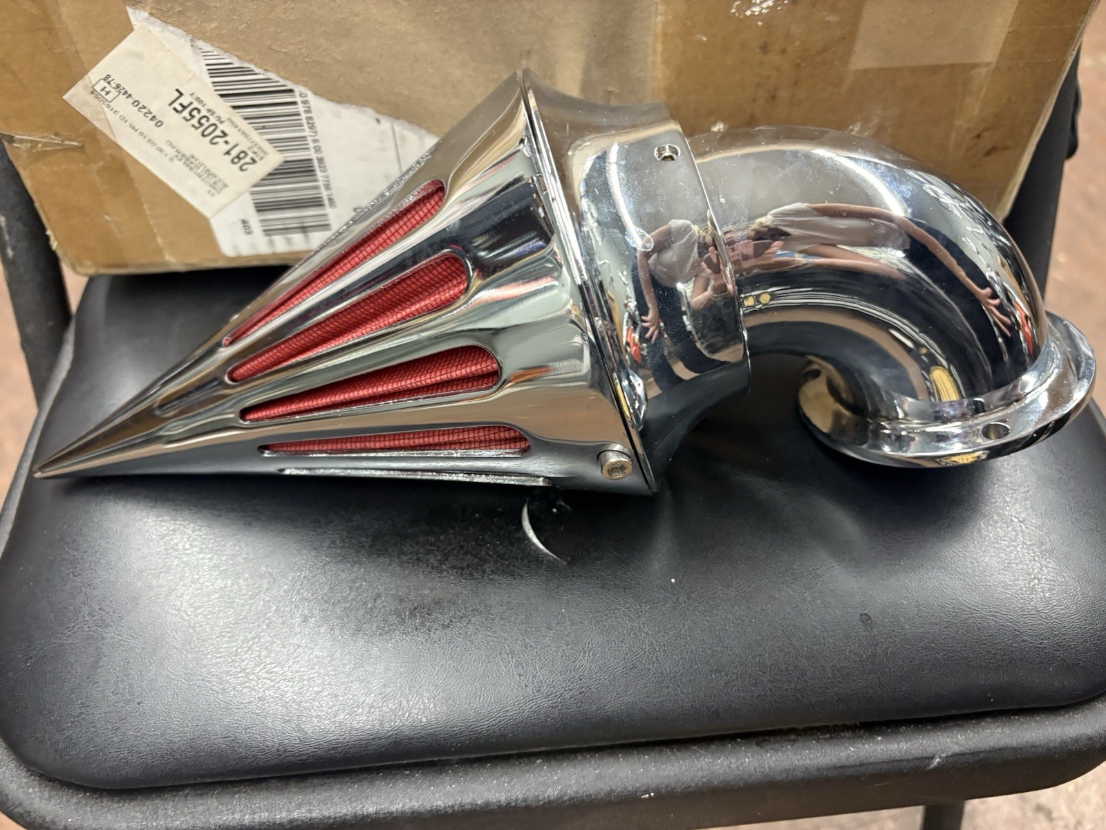 chrome motorcycle spike air intake filter kit New chrome motorcycle spike air intake filter kit New