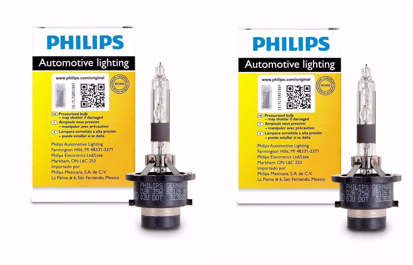 2x Authentic Philips D4R HID Upgrade Xenon Bright WHITE 200% More Light Bulb OEM