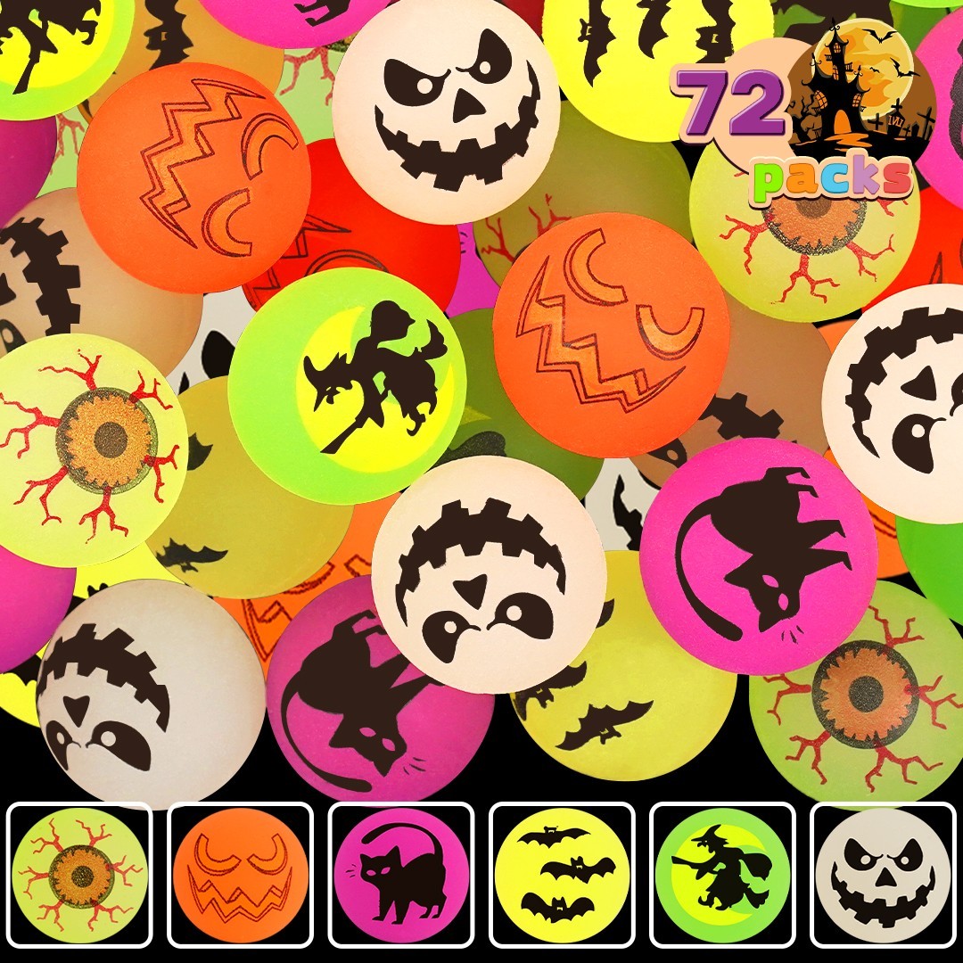 72 PCS Halloween Bouncy Balls, Glow in The Dark Bouncing Balls Eyeballs 72 PCS Halloween Bouncy Balls, Glow in The Dark Bouncing Balls Eyeballs