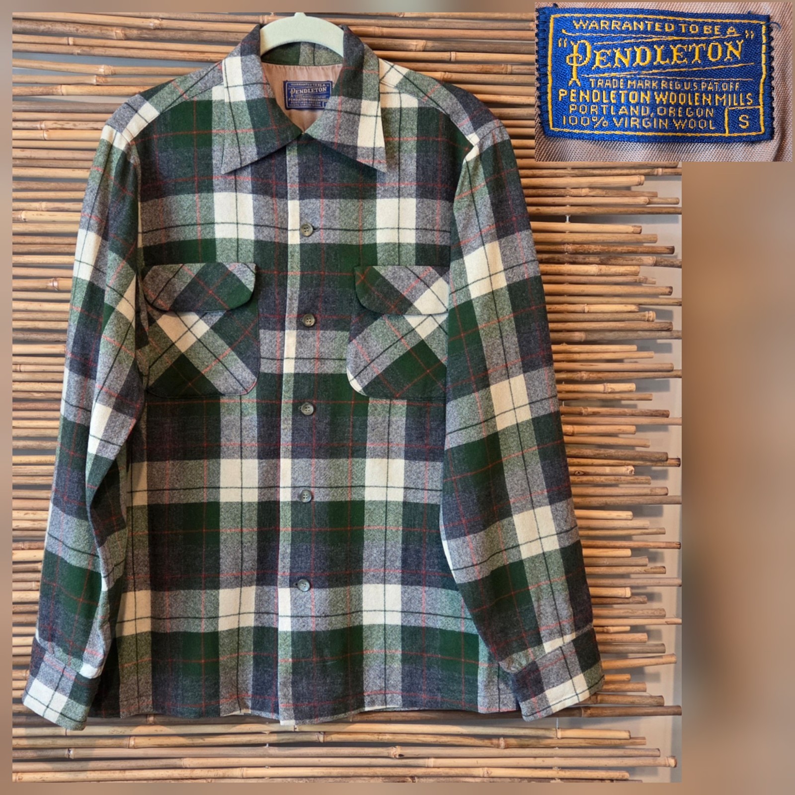 Vintage Pendleton Woolen Mills 100% Virgin Wool Plaid Portland Oregon Shirts S