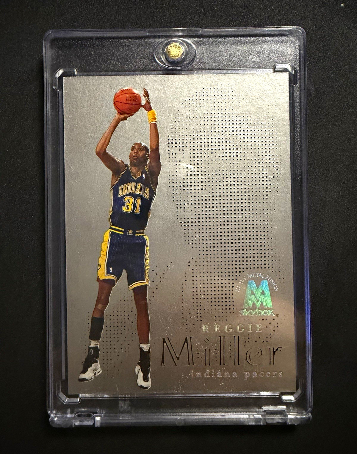 SkyBox 1998-99 Molten Metal Fusion Heavy Metal Reggie Miller #8F Pacers SkyBox 1998-99 Molten Metal Fusion Heavy Metal Reggie Miller #8F Pacers
