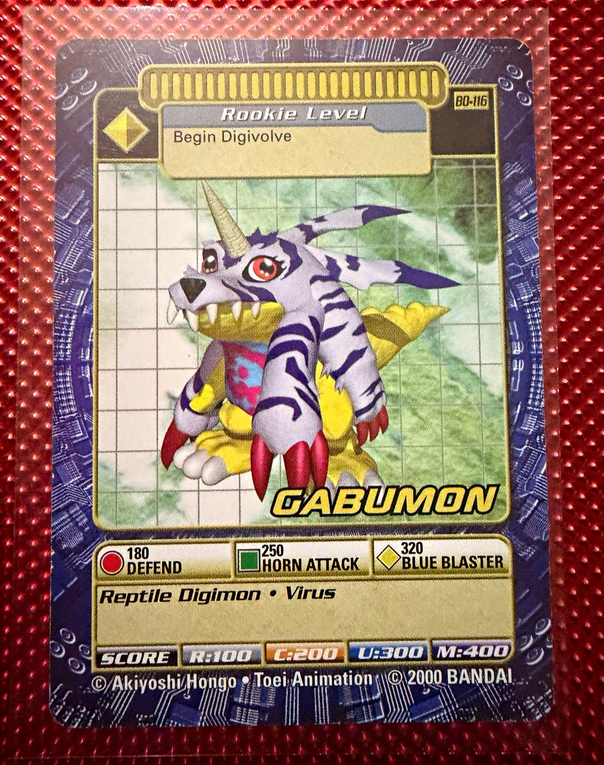 Bandai Gabumon BO-116 Digital Monster Card Game Rookie Regular EN 2000 Bandai Gabumon BO-116 Digital Monster Card Game Rookie Regular EN 2000