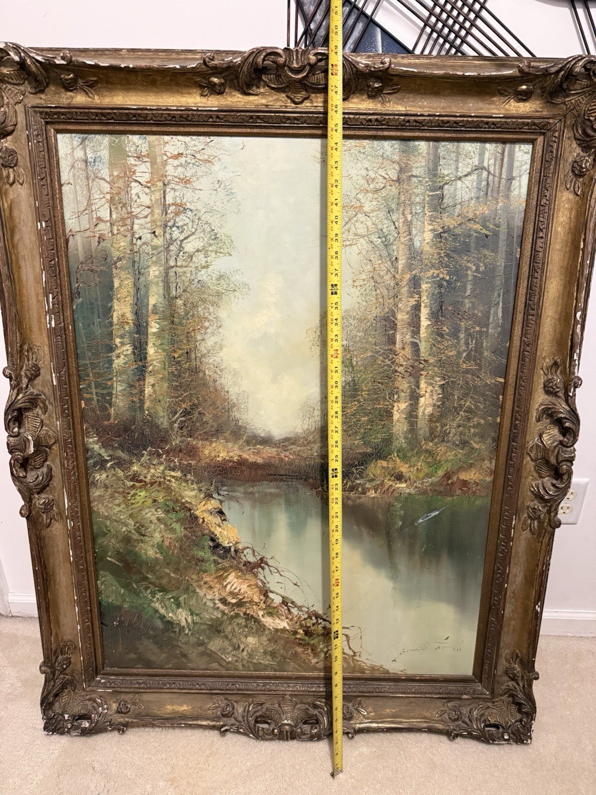 Antique Oil Painting Carved Frame Antique Oil Painting Carved Frame