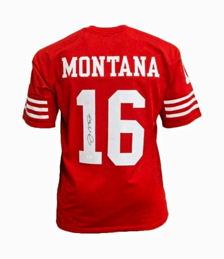 Joe Montana Signed San Francisco 49ers Football Jersey #16 Red Autographed Joe Montana Signed San Francisco 49ers Football Jersey #16 Red Autographed