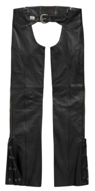 Harley-Davidson Women's Deluxe II Midweight Leather Chaps Black 98046-19VW M