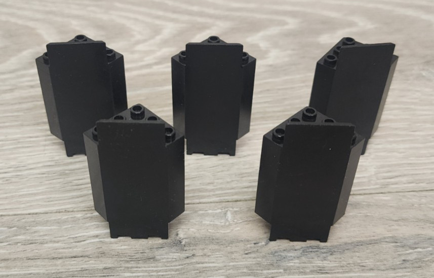 Lego 2345 Black 3 x 3 x 6 Corner Wall Panel Replacement Piece Part Lot Of 5