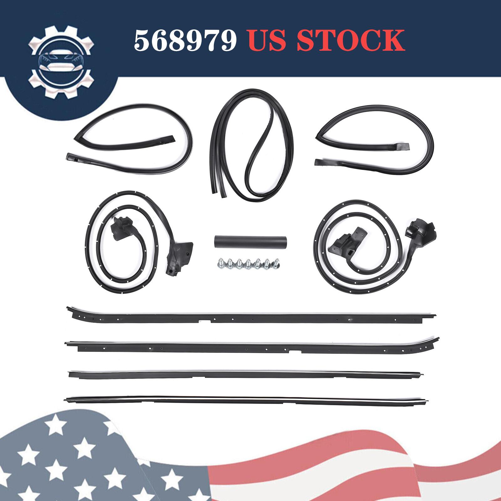 9 PC Weatherstripping Seal Kit 568979 for Buick Regal Cutlass RWD 2-Door 81-88