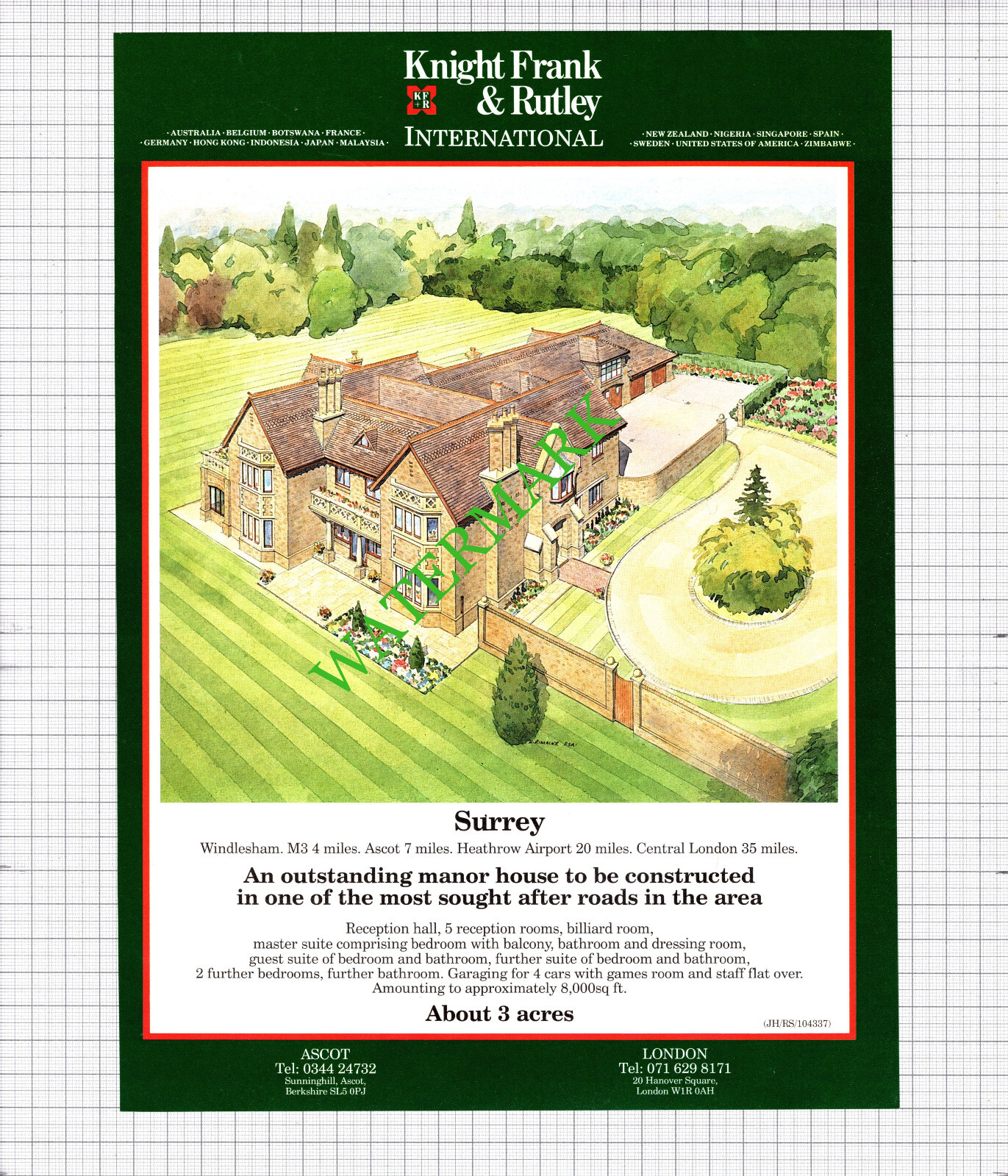 Windlesham Surrey / Newmilns Ayshire Alford Aberdeen Sale Advert - 1991 Cutting Windlesham Surrey / Newmilns Ayshire Alford Aberdeen Sale Advert - 1991 Cutting