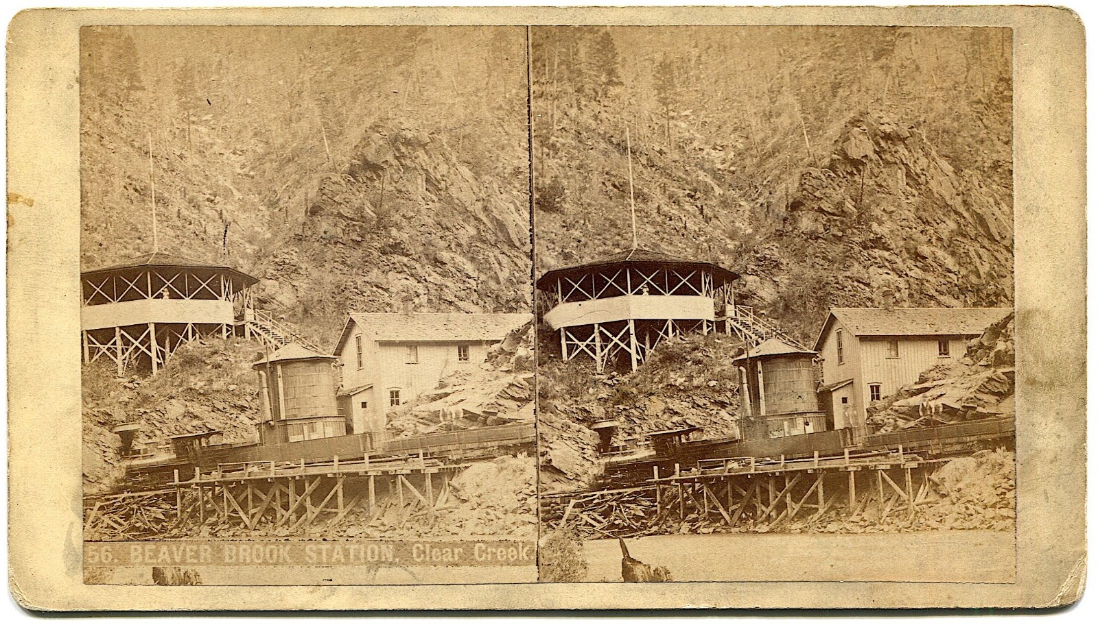Clear Creek Colorado Beaver Brook Station 1880s Charles Weitfle Stereoview Photo Clear Creek Colorado Beaver Brook Station 1880s Charles Weitfle Stereoview Photo