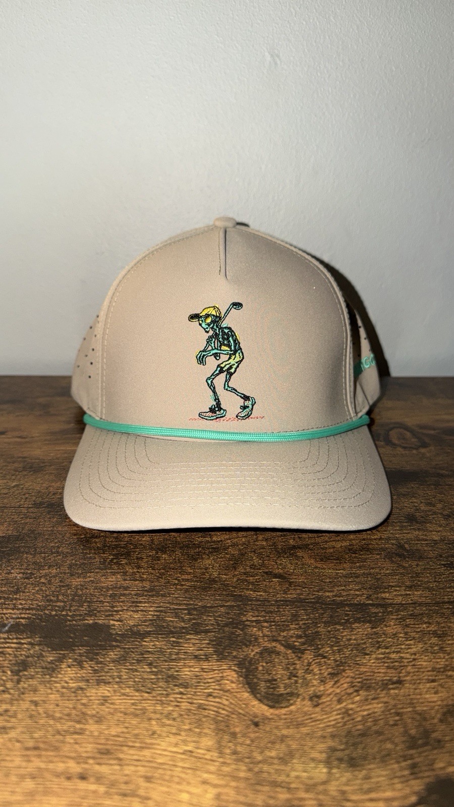 ShankitGolf Baseball Adjustable Cap Hat Beige/Green Green Trim Beige Cap ShankitGolf Baseball Adjustable Cap Hat Beige/Green Green Trim Beige Cap