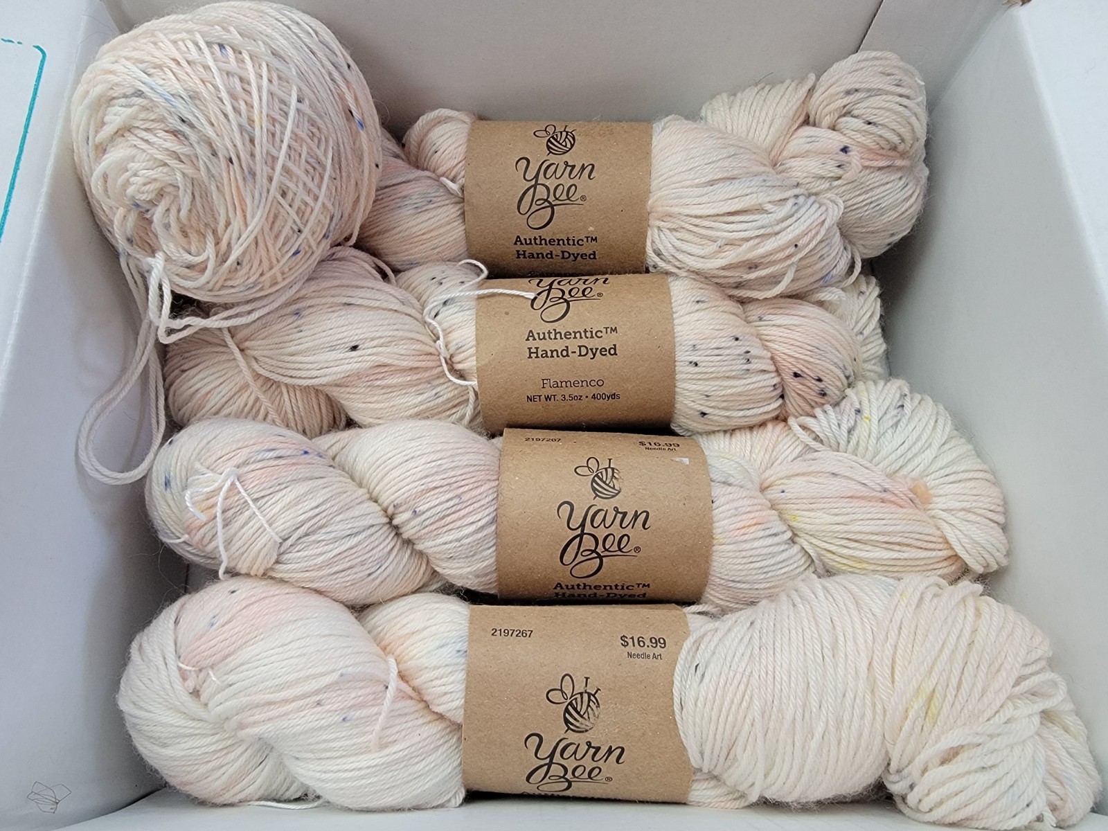 Lot of 4.5 Skeins Yarn Bee Authentic Hand-Dyed Yarn - Flamenco