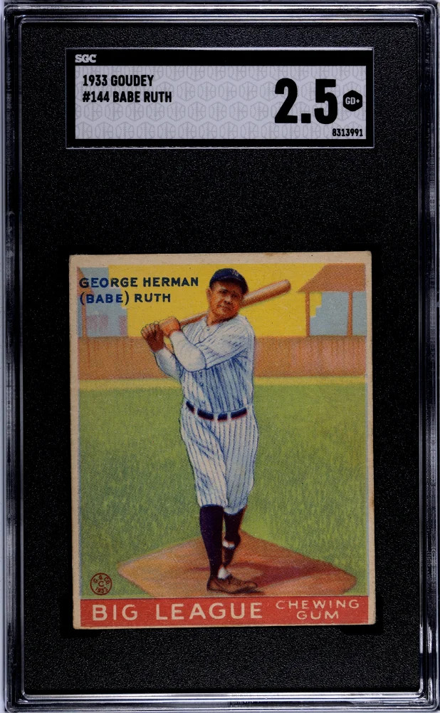 1933 Goudey Babe Ruth #144 SGC 2.5 1933 Goudey Babe Ruth #144 SGC 2.5