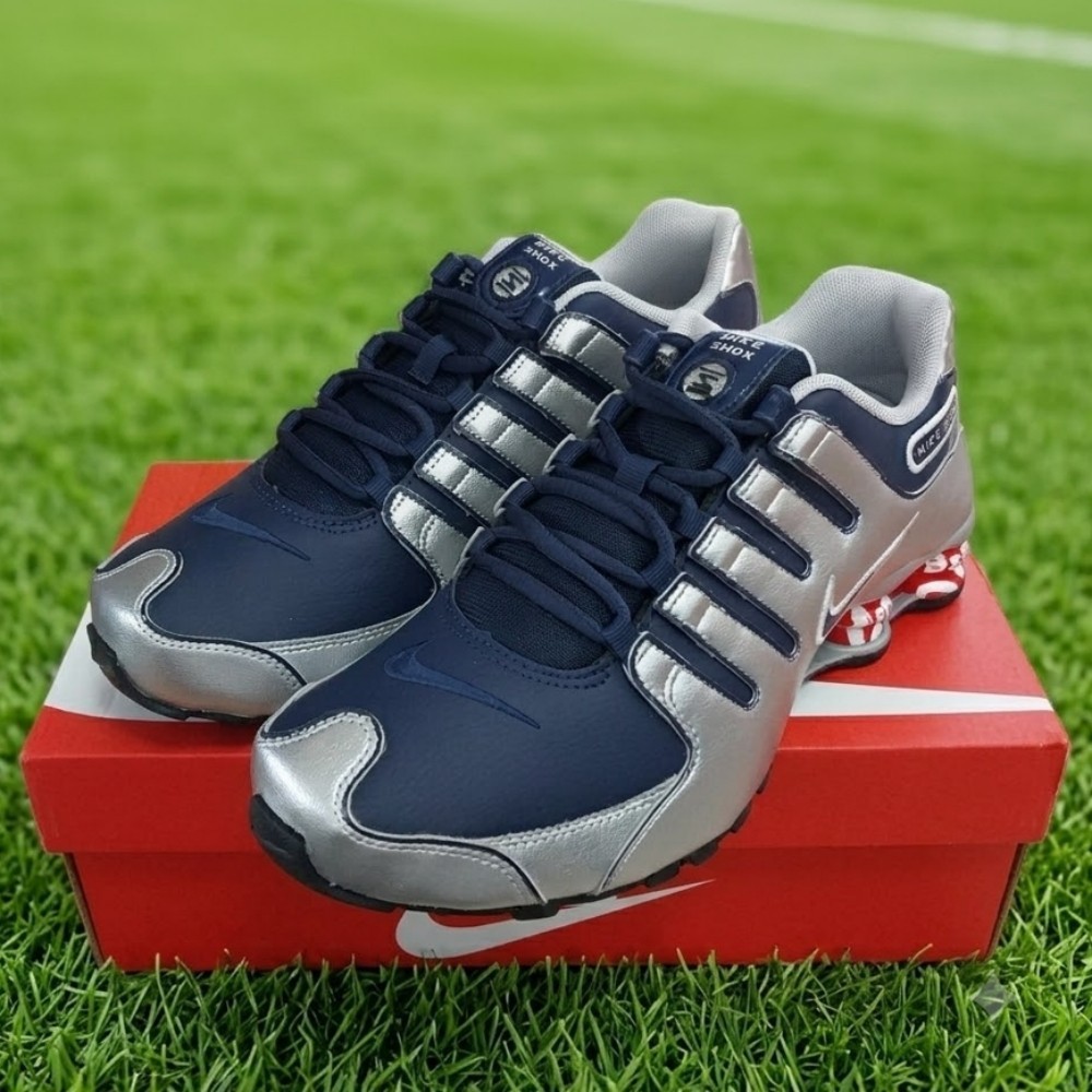 Nike Shox NZ Midnight Navy Metallic Silver 378341-402 Nike Shox NZ Midnight Navy Metallic Silver 378341-402