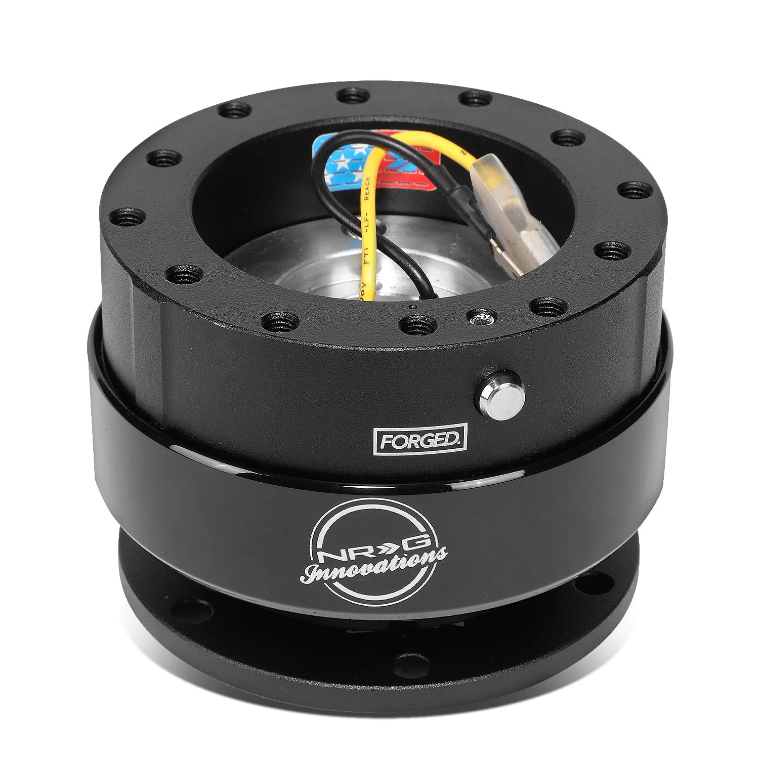 Nrg Innovations Race Steering Wheel Quick Release (Black Body/black Ri