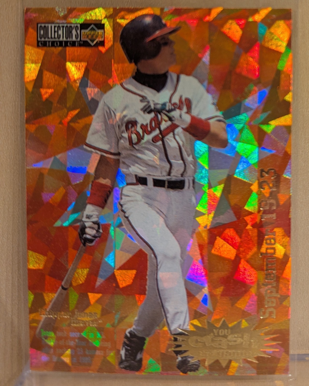 1996 Collector\'s Choice You Crash the Game GOLD Chipper Jones (Sept 19-23) HOF
