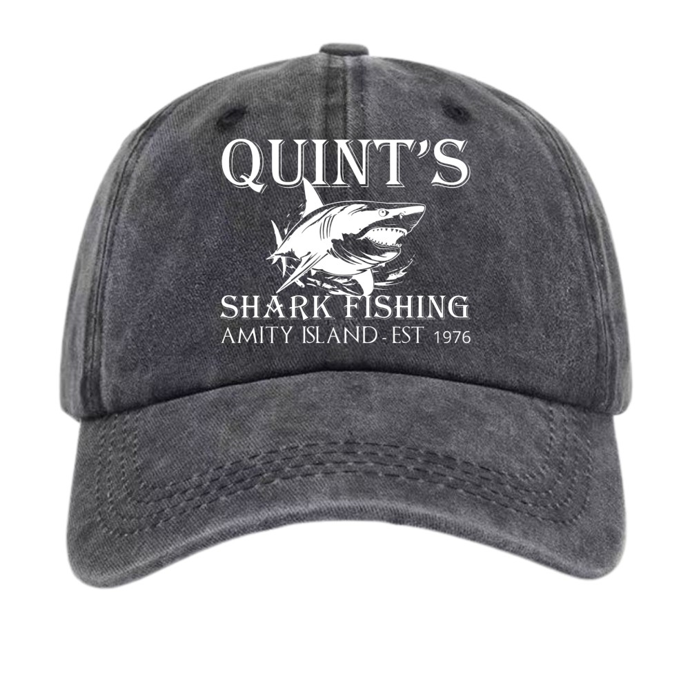 Quint\'s Shark Fishing Amity Island 1976 Jaws Adjustable Dad Hat
