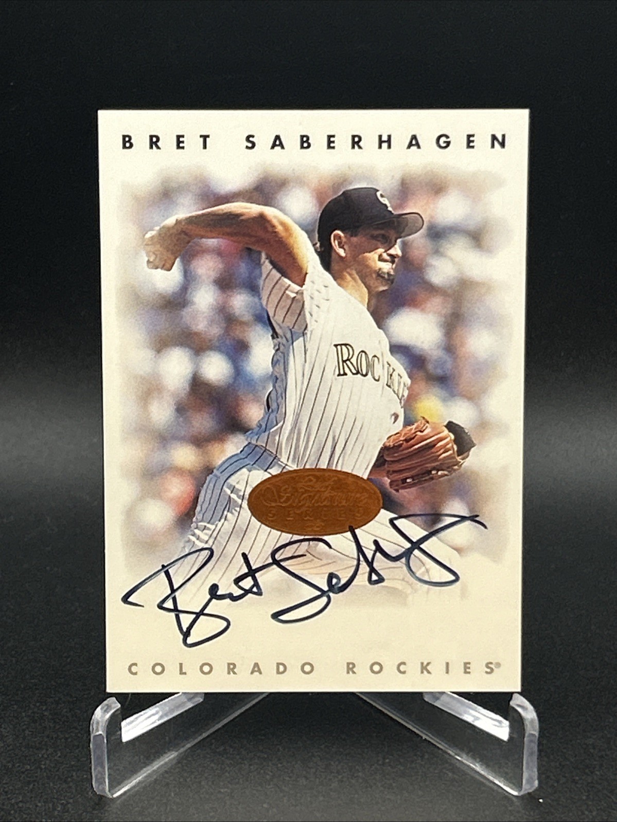 1996 Leaf Signature Series Bret Saberhagen Autograph AUTO Bronze Colorado Rockie