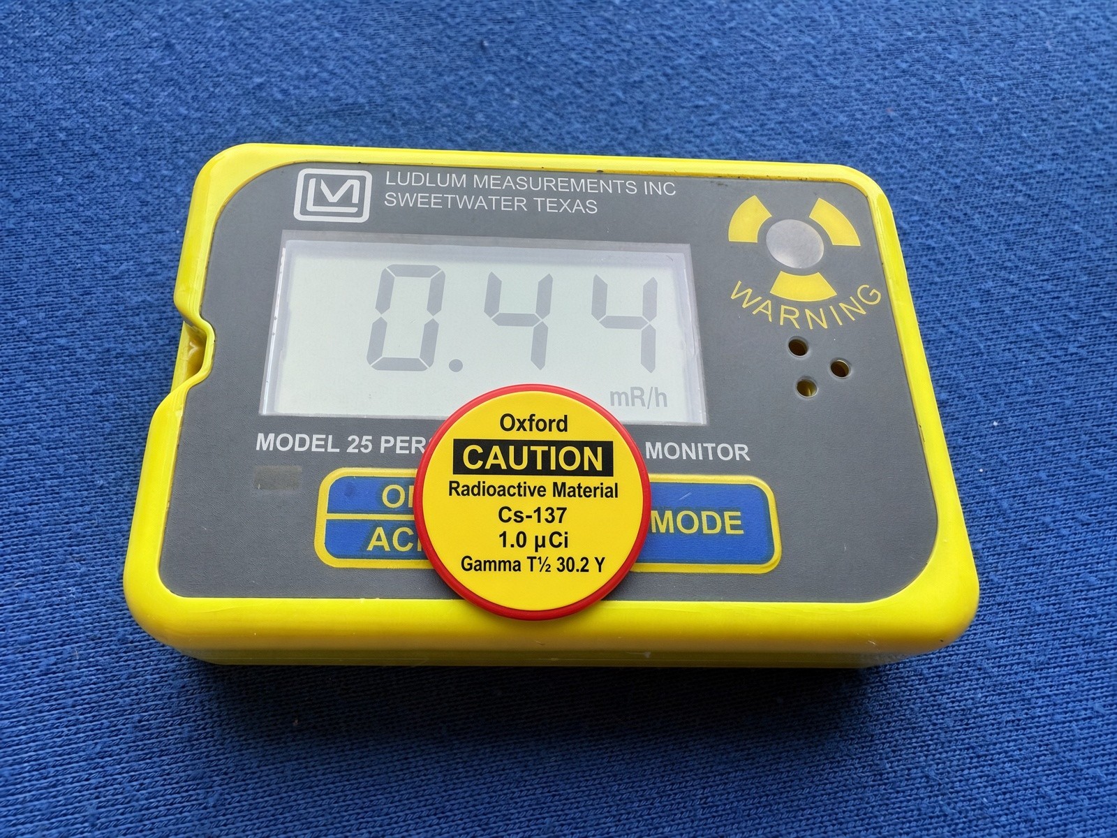 TESTED Ludlum Model 25 Personal Radiation Monitor PRM Dose Rate Meter