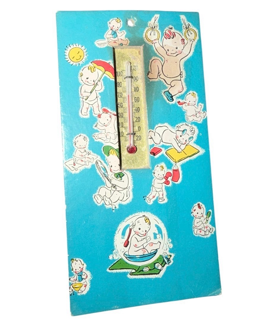 Vintage 1960\'s Advertising Baby Infant Service Thermometer Wall Mount
