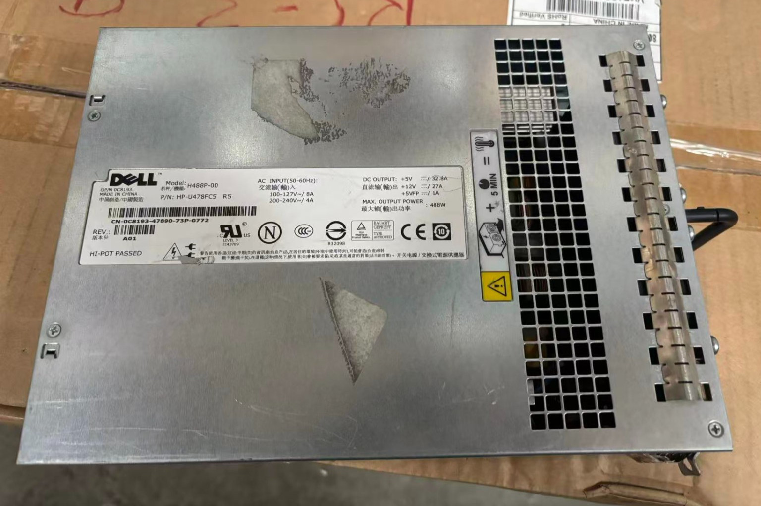 Dell 488W Hot Swap PSU C8193 H488P-00 PowerVault MD1000 MD3000 Dell 488W Hot Swap PSU C8193 H488P-00 PowerVault MD1000 MD3000