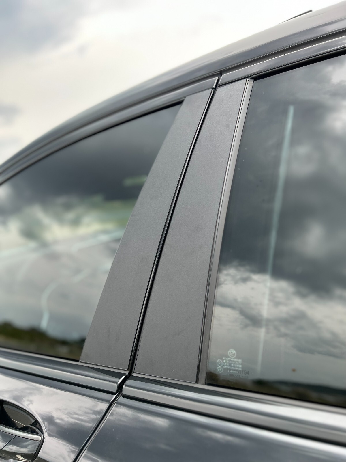 MATTE BLACK Pillar Posts Textured 6PCS Door Trim FOR Honda Pilot 2009-2015