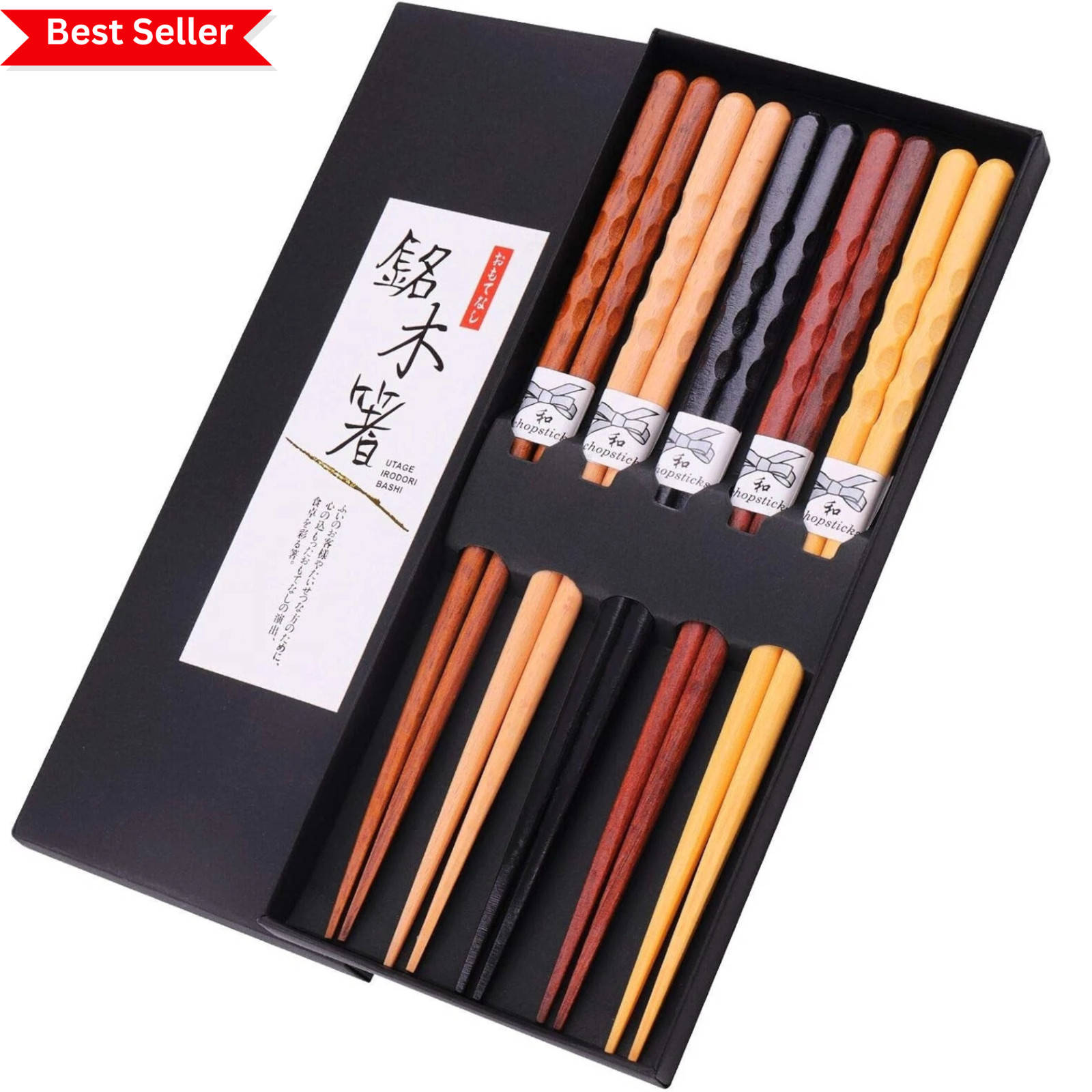 Japanese Wooden Chopsticks Set 5 Pairs Reusable Non Slip Gift Box Japanese Wooden Chopsticks Set 5 Pairs Reusable Non Slip Gift Box